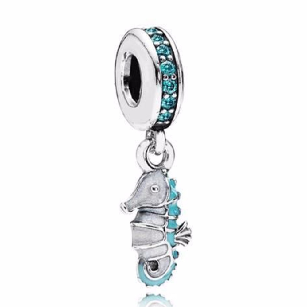 PANDORA Authentic Tropical Seahorse Dangle Charm